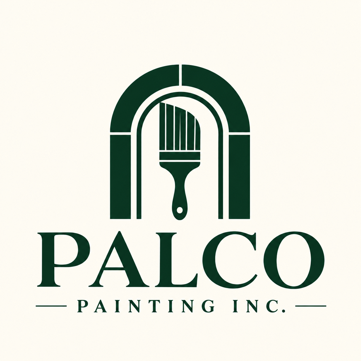 Palco green arch paintbrush logo